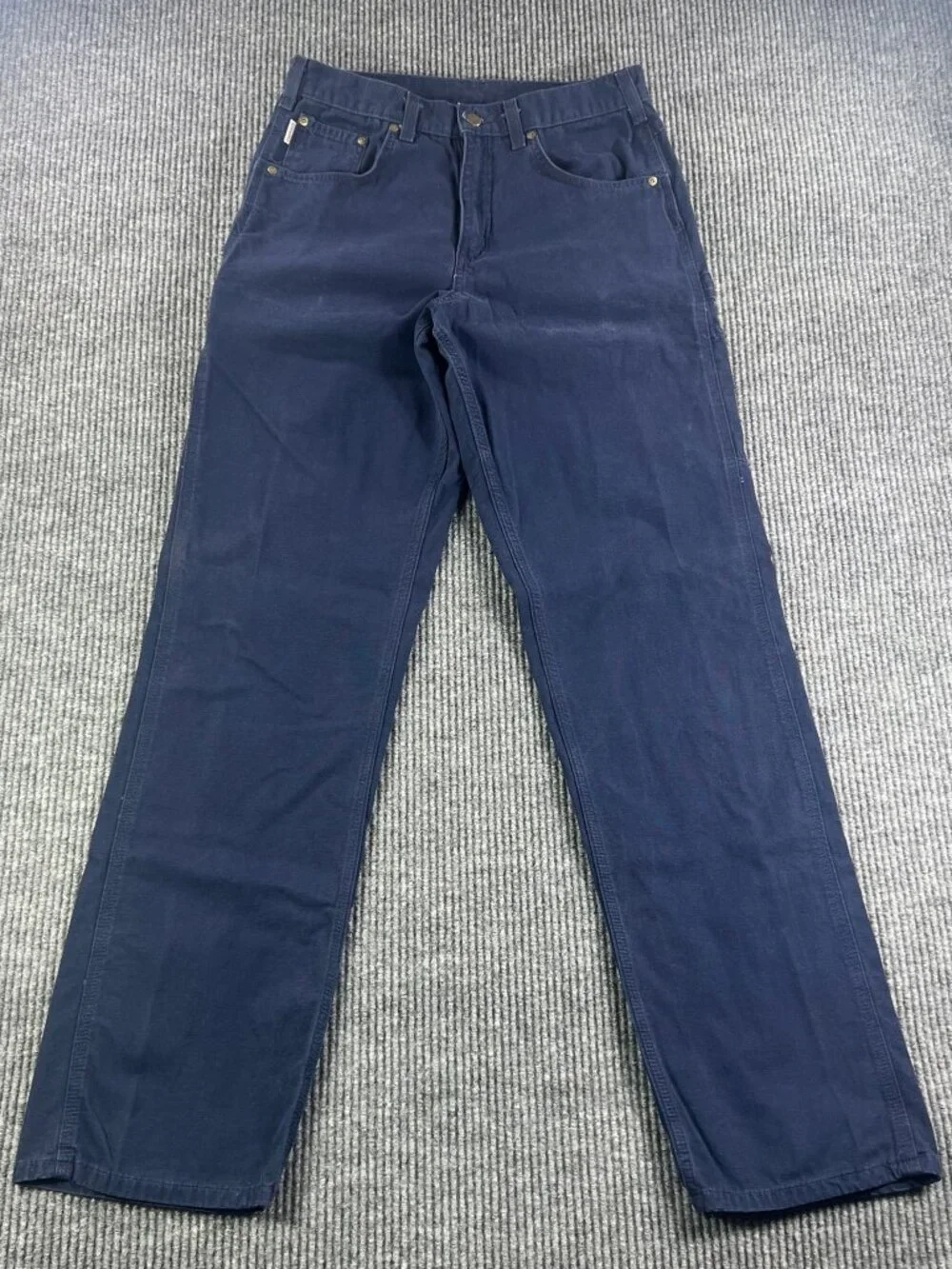 Carhartt Pants Mens 32x36 Navy Blue Canvas Relaxed Fit Workwear B159